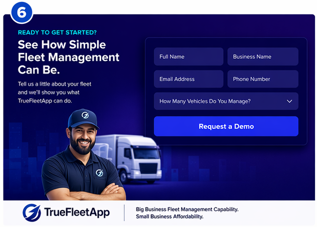 Contact and demo request illustration for TrueFleetApp